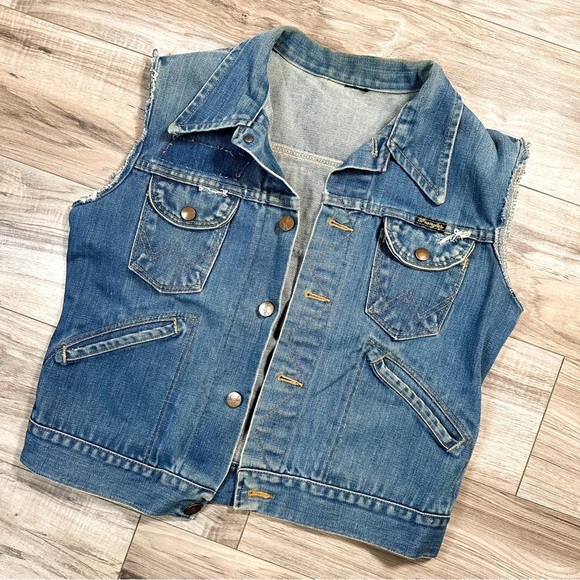 Vintage Wrangler Denim Jean Vest - Picture 1 of 5